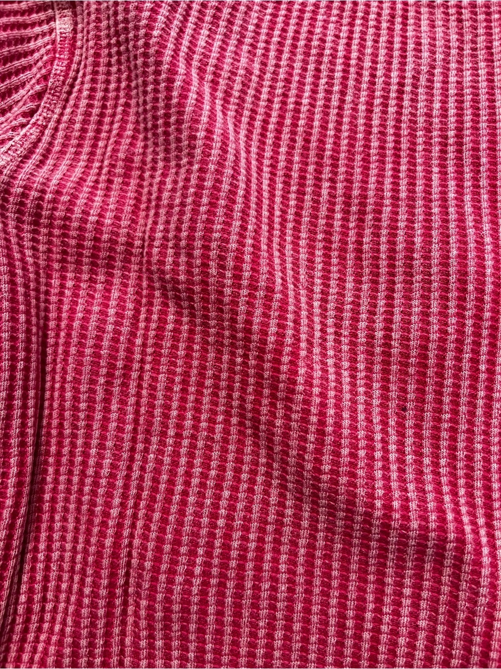 Free People Pink Colt Waffle Knit Henley Top - Picture 7 of 8